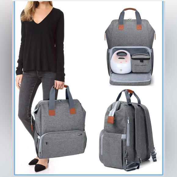 LUXJA Breast Pump Bag with Compartments for Cooler Bag Breast Pump Backpack - Picture 3 of 17